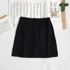 Summer Simple and Versatile Solid Color High Waist Thinner Hip A-line Women 210507