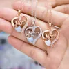 Lettera di moda "MAMMA" Collana con pendente in opale artificiale a forma di cuore Regalo di compleanno per la festa della mamma Commercio all'ingrosso di gioielli di alta qualità