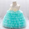 Sprign Girls Flowers Tutu Dress for Toddler Baby Layered Party Gown Birthday Costume Clothing wholesale 210529