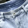 Мужские джинсы с животным принтом для мужчин 2021 High Street Washed Destroyed Homme Узкие прямые узкие брюки Moto Trouse216H