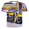 T-shirts 2022 Manlig T-shirt och motorcykelmönster, Anime Man Street Fashion 3d, Sommar,