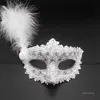 Färgglada Halloween Feather Eye Masks Kvinnor Flickor Prinsessan Sexig Maskerad Mask Dans Födelsedagsfest Karnival Props T9I001408