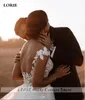 LORIE Vintage A Line Tulle Wedding Cap Maniche Appliques in pizzo Abiti da sposa Charming Long 2021 Vestido De Noiva