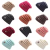 Novo chapéu de malha unisex beanie crânio tampões gorro mulheres coreanas grossas de lã grossa outdoor quente 17 cores wy32