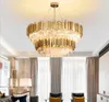 Lampadari di cristallo di lusso moderni in oro che illuminano la lampada a sospensione / soffitto a LED per la lampada a sospensione della decorazione della sala dell'hotel