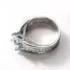Huitan高品質シルバーメッキ女性結婚指輪ラウンドキュービックジルコン4爪デザインプロポーザルエンゲージメントリングクラシックジュエリーx0715
