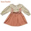 Bear Leader Baby Girls Spring Clothes Sets Nya Höst Kids Causal Floral T Shirts och Suspender SKIRT OUTFIT 2PCs Barnkläder Y220310