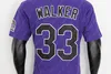 33 Larry Walker Jersey Hall of Fame Baseball Jerseys White Purple Black Ed