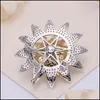 Pins, Brooches Jewelry Luxury Brooch The Light Will Rotate Creative Korean Sunflower Fashion Mens With Zircon Womens Aessories Drop Delivery