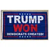 Trump Won 3x5ft Flags 100D Polyester Banners Indoor Outdoor Vivid Color High Quality With Two Brass Grommets