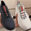 Smooth Line Design Mäns Casual Shoes Andas Mesh Sneakers Enkel Splicing Black White Designer Sport Flat Sandshoes