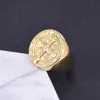 Anello in acciaio al titanio con croce biblica Christian Jesus headstone Anelli da uomo