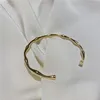 Bransoletka 14K Gold-plated Moda Slub Otwarta Bransoletka Osobowość Dla Kobiet Biżuteria Druhna