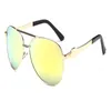 Novo design clássico marca redonda óculos de sol uv400 óculos de metal moldura de ouro óculos de sol das mulheres dos homens espelho lente de vidro com caixa