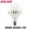 AC85-265V Smart Sound/ Sensore di movimento PIR Bombillas Lampadina a LED E27 3W 5W 7W 9W 12W Lampada a induzione Lampada per scale Corridoio