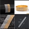 ID, Identification Drop Delivery 2021 21mm Big Wide Watch Band Link Chain Hip Hop Rapper Sieraden Gold Sier Bracelets DGQTH