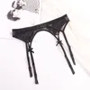 Dam Japanese Sexy Garter Belt Ultra-Thin Transparent Hollow Lace Mesh Bowknot Underkläder Underkläder