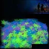 Wall Decor & Gardenwall Stickers Home Decoration 100 Pcs Diy 3D Stars Glow In The Dark Luminous Fluorescent For Kids Baby Room Ceiling Lbaz