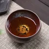 Handgjorda keramik Jianzhan Tea Cups Oil Drop Tianmu Glaze Ceremony Present Box Colorful Chinese Teacup Water Cup Saucers