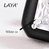 Laya 925 Sterling Silver Stud Earrings For Women Fashion Simplicity Synthetic Crystal White Enamel Party High Quality Trendy Origi8505017