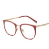 Occhiali da sole alla moda Montature Occhiali da lettura retrò Designer Montatura rossa Donna Vetro trasparente Metallo + acetato Ultraleggero