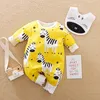 Primavera e autunno Baby Unisex casual Animal Zebra Print Tute Toddler Girl One Pieces Clothes 210528