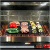 Tools Reusable Nonstick Bbq Mat Pad Baking Sheet Portable Outdoor Picnic Cooking Barbecue Plate Oven Tool Party Accessories Grill Punh Ow5Nf