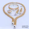 Dubai Gold Color Moda Bridal Kolczyki Ślubne Pierścień Biżuteria Zestaw Indian Jewellry Zestawy Bransoletka Dla Kobiet Afrykańska Naszyjnik