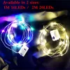 LED String Lights 1M 2M Colorful DIY Handmade Flashing Decoration Starry Fairy Lighting for Flower Garland Accessories Wreath Lamp Glow Party Supplies