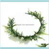 & Tools Productswholesale Flower Headwear Women Hair Aessories Asparagus Wreath Crown Headband Hat Decoration Adjustable Floral Garland1 Dro