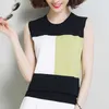 Womens clothing Sleeveless Striped O-Neck korean clothes t shirt women harajuku off the shoulder tops for women 3464 50 210527