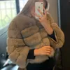 Maomaokong 50cmの自然の実物の毛皮のコートウーマン冬の自然な毛皮のベストジャケットファッションシルムのundwearの本物の毛皮のベストコート211007