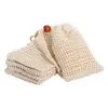 Partihandel Naturlig Custom Drawstring Sisal Jute Organic Soap Saver Bag Små förpackningar