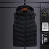 Zimowe Mężczyźni Ciepła Gruba Kamizelka Bez Rękawów Kurtka Dorywczo Koreański Streetwear Plus Rozmiar Zagęścić Kapturz Waistcoat 6XL Mężczyzna 210925
