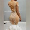 Vestido De Noite Jennifer Lawrence Kim Kardashian Kylie Jenner Myriam Faras Férias De Comprimento Sexualidade Cor-de-rosa Mermaid Lace Impresso Flor Pena Jóia KendalJenner Party