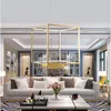 Modern LED Aluminum Square Pendant Lights For Living Room Dinning Adjustable Chandeliers Home Lighting Fixture Lamps