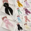 Şifon Yay Saç Kravatlar Scrunchie Bahar Yaz Kadın Kız Eşarp Yeni Moda Elastik Kauçuk Bantlar Saç Aksesuarları Uzun Şerit
