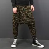 Męskie spodnie Injenne Harem Drop Crotch Baggy Kamuflaż Drukowane Dorywczo Hip-Hop Joggers Męskie Spodnie Pantalon Hombre 2021 S-5XL