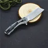 KS 3445 Flipper Folding Knife 8Cr13Mov Satin Tanto Blade Stainless Steel Handle Ball Bearing Folder Knives With Retail Box
