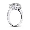 925 Стерлинговые кольца Кольца Серебро Большие Алмазные кольца для Женщин Ювелирные Изделия Женская Свадьба