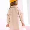 Mudkingdom hösten barn flicka ruffle ärm trench coats baby girls windbreaker långa ytterkläder barnkläder 210615