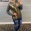 Hoodies Women Sweatshirts Vintage Leopard Print Sequin Long Sleeve Female Tops Casual Streetwear Autumn Winter Plus Size Clothes 210513