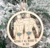 2021 décorations d'arbre de noël pendentif en bois creux Couple bonhomme de neige décor ornements SN2991