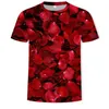 Summer Fashion Men Women Sweatshirt 3D Print Rose Flower T Shirt Short Sleeve Hip Hop Top Harajuku Pullover 2021 Men's T-Shirts