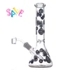 Colorful Dab Oil Rigs Bong Striaght Tube Water Pipes Grow In Dark Tree Perc Smoking Glass Bong di tabacco