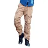 Herrbyxor Trendig Militärstil Lastmän Casual Bomull Taktisk Byxor Armé Loose Baggy Street Fashion Clothing