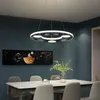 Schwarze LED-Deckenpendelleuchte für Küche, Esstisch, Wohnzimmer, moderne runde Kreis-Aufhängung, Kronleuchter, Innenbeleuchtung