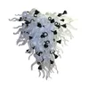 Decorative Pendant Lamp Flower Chandeliers Lighting White Black Color Led Light Source Living Room Kitchen Hand Blown Glass Ceiling Lights for Bedroom Luminarias