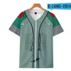 Man Zomer Baseball Jersey Knopen T-shirts 3D Gedrukt Streetwear Tees Shirts Hip Hop Kleding Goede Kwaliteit 022