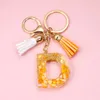 Mignon Orange 26 Initiales Lettre Pendentif Porte-clés pour Femmes Résine Acrylique Porte-clés Porte-clés De Voiture Porte-clés Sac Gland Charme Bijoux